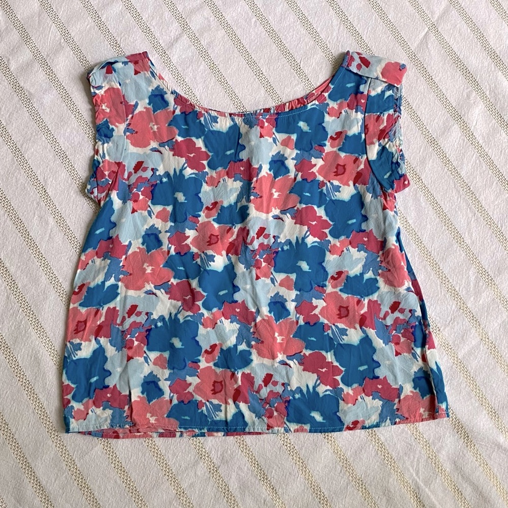 J Crew Floral Cropped Shirt